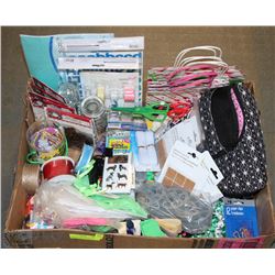 LARGE FLAT OF ASSORTED NEW CRAFTING SUPPLIES INCL