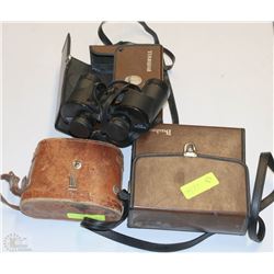 THREE PAIRS OF VINTAGE BINOCULARS