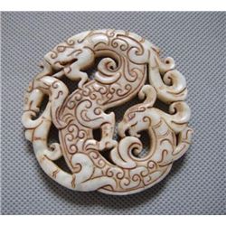 Hand Craved Jade Dragon Pendant