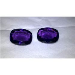 Natural Amethyst Cushion Pair 20.12 Carats - VVS