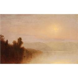 John Frederick Kensett (1816-1872) Near Sunset, circa 1850s inscribed prior to backing “No. 18/ S...