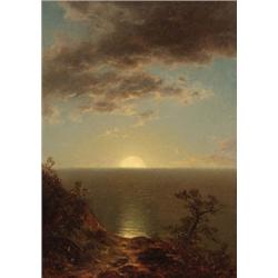 John William Casilear (1811-1893) Moonrise on the Coast, 1863 signed and dated “JWC ’63” (lower l...