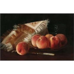 Claude Raguet Hirst (1855-1942) Peaches on a Tabletop signed “Claude Raguet Hirst, NY” (lower rig...