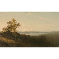 David Johnson (1847-1908) Ossipee Lake, N.H., 1872 signed with conjoined initials and dated “D.J....