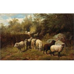 Arthur Fitzwilliam Tait (1819-1905) Sheep in Woodland, 1893 signed and dated “A. F. Tait. N.A/ NY...