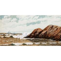 Alfred Thompson Bricher (1837-1908) Rolling Surf, circa 1890 signed with conjoined initials (lowe...