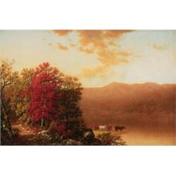William Mason Brown (1828-1898) Twilight on the River signed with initials “WMB” (lower left) oil...