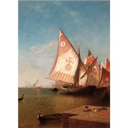 Francis Augustus Silva (1835-1886) Venetian Scene, circa 1879 signed “F.A. Silva” (lower right) o...