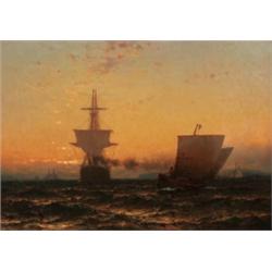 Mauritz Frederik Hendrik De Haas (1832-1895) Sunset, New York, 1881 signed and dated “MFH de Haas...