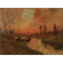 Edward Gay (1837-1928) When the Day is Done, circa 1900-1910 signed “Edward Gay” (lower left) oil...