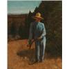 Image 1 : American School 19th Century man with Scythe, circa 1885 oil on canvas 97?8 x 73?4 in. (45.4 x 19...