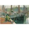 Image 1 : American School Early 20th Century Sailboats at Dock bears signature “Wm. Chase” (lower left) oil...