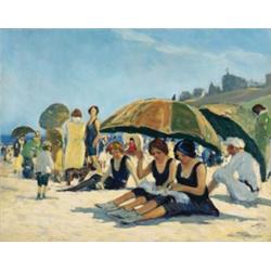 Clarence Kerr Chatterton (1880-1973) At the Beach, Ogunquit, ME, circa 1925 signed “C.K. Chattert...