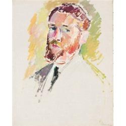 Patrick Henry Bruce (1881-1937) Portrait, circa summer 1910 signed in pencil “Bruce” (lower right...