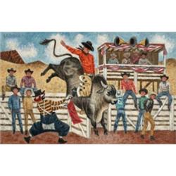 FLETCHER MARTIN (1904-1979) Rodeo signed “Fletcher Martin” (upper left) oil on canvas 26 x 40 in....