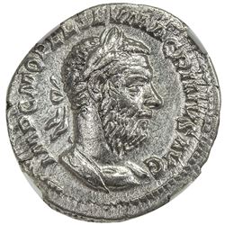 ROMAN EMPIRE: Macrinus, 217-218 AD, AR denarius (3.10g). NGC EF