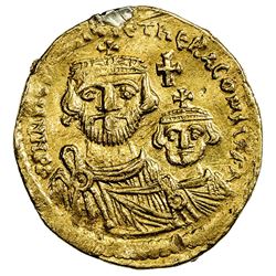 BYZANTINE EMPIRE: Heraclius, 610-641, AV solidus (4.36g), Constantinople. VF
