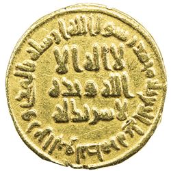 UMAYYAD: 'Abd al-Malik, 685-705, AV dinar (4.19g), NM (Dimashq), AH79. VF