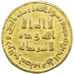 UMAYYAD: 'Abd al-Malik, 685-705, AV dinar (4.21g), NM (Dimashq), AH82. VF
