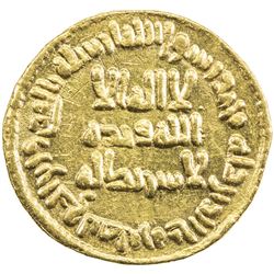 UMAYYAD: Sulayman, 715-717, AV dinar (4.27g), NM (Dimashq), AH97. EF