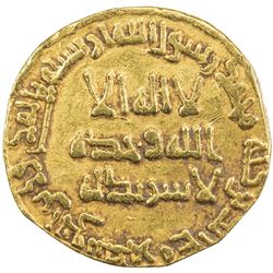 UMAYYAD: Yazid II, 720-724, AV dinar (3.91g), NM (Dimashq), AH102. VF