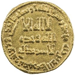 UMAYYAD: Hisham, 724-743, AV dinar (4.24g), NM (Dimashq), AH114. EF