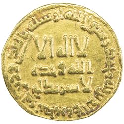 UMAYYAD: Hisham, 724-743, AV dinar (4.13g), NM (Dimashq), AH118. VF