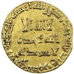 ABBASID: al-Mansur, 754-775, AV dinar (4.19g), NM, AH141. VF