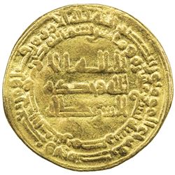 ABBASID: al Mu'tasim, 833-842, AV dinar (4.15g), Misr, AH219. F