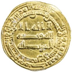 ABBASID: al-Mu'tazz, 866-869, AV dinar (3.51g), Surra man Ra'a, AH251. EF