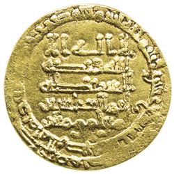 ABBASID: al-Muqtadir, 908-932, AV dinar (3.33g), Mah al-Basra, AH317. VF