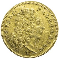 BAVARIA: Karl Albert, 1726-1745, AV 1/2 karolin, Munich mint, 1729. AU