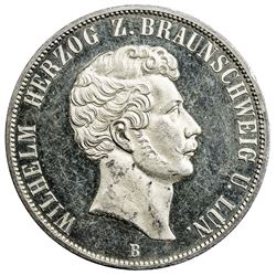 BRUNSWICK-WOLFENBUTTEL: Wilhelm, 1831-1884, AR 2 thaler, 1856-B. AU