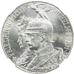 PRUSSIA: Wilhelm II, 1888-1918, AR 5 mark, 1901-A. NGC MS63