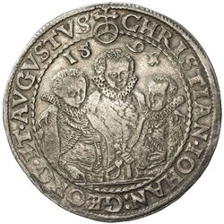 SAXONY: Christian II, Johann Georg I & August, 1591-1611, AR thaler, 1594. VF