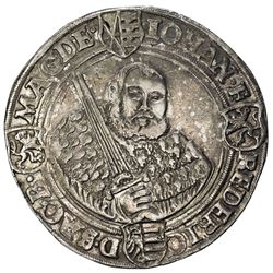 SAXE-ERNESTINE LINE: Johann Friedrich I, 1532-1547, AR thaler (28.63g), Goslar, 1543. VF