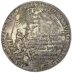 SAXE-GOTHA: Ernst der Fromme, 1640-1675, AR broad thaler (28.83g), 1671. EF