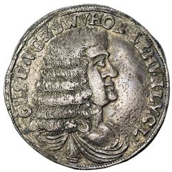 SAYN-WITTGENSTEIN-HOHENSTEIN: Gustav, 1657-1701, AR 2/3 thaler (18.76g), Ellrich, 1674. VF
