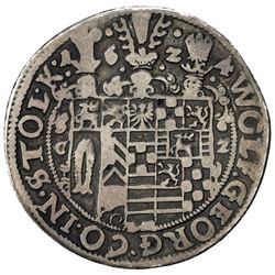 STOLBERG: Wolfgang Georg, 1615-1631, AR 1/2 thaler (12.83g), 1624. VG