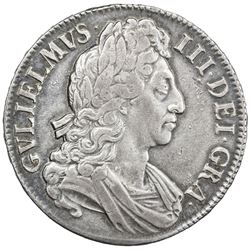 GREAT BRITAIN: William III, 1694-1702, AR crown, 1696. VF-EF