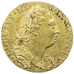 GREAT BRITAIN: George III, 1760-1820, AV guinea (8.36g), 1775. EF-AU