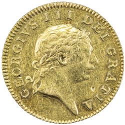 GREAT BRITAIN: George III, 1760-1820, AV 1/2 guinea (4.16g), 1804. AU