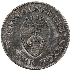 GREAT BRITAIN: George III, 1760-1820, AR 12 pence token (3.62g), 1812. EF