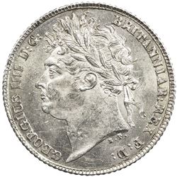 GREAT BRITAIN: George IV, 1820-1830, AR 6 pence, 1821. UNC