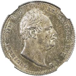GREAT BRITAIN: William IV, 1830-1837, AR shilling, 1834. NGC MS63