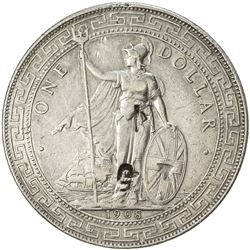 GREAT BRITAIN: Edward VII, 1901-1910, AR dollar, 1908-B. VF