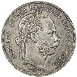 HUNGARY: Franz Josef I, 1848-1916, AR forint, 1870-GYF. AU