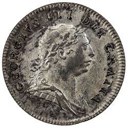 IRELAND: George III, 1760-1820, AR 10 pence token, 1806. UNC
