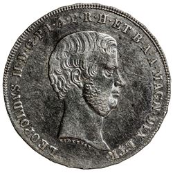TUSCANY: Leopold II, 1824-1848, 1849-1859, AR 4 fiorini, 1856. EF