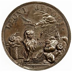 VENICE: Marc' Antonio Giustinian, 1684-1688, AE medal (22.26g), 1685. EF-AU